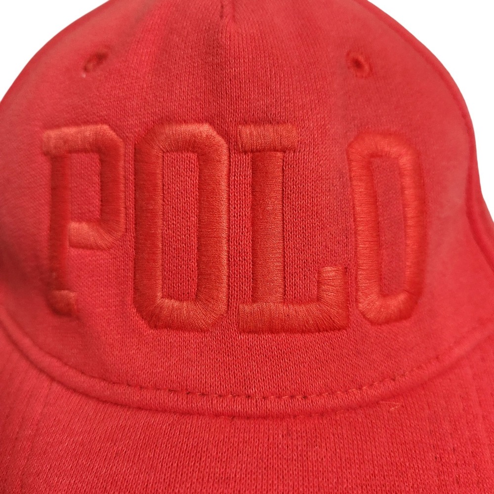 Polo Ralph Lauren Red Embroidered Logo Snapback Baseball Cap Hat One Size Unisex - Picture 2 of 9
